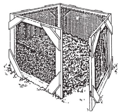 Drawing of wire compost bin